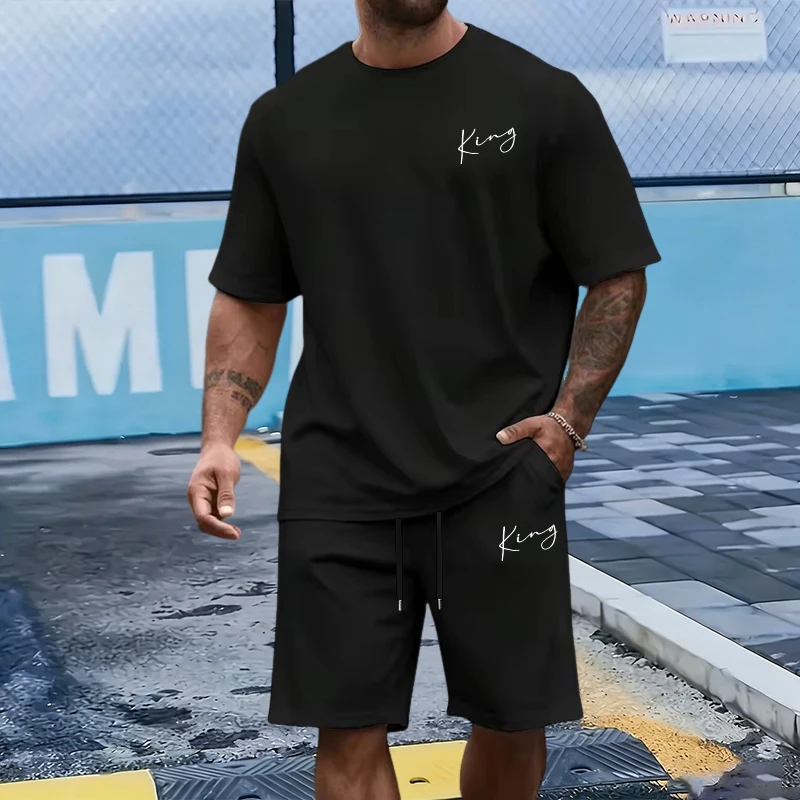 Outdoor Sports Outfit - Ensemble Homme King Letter : T-shirt