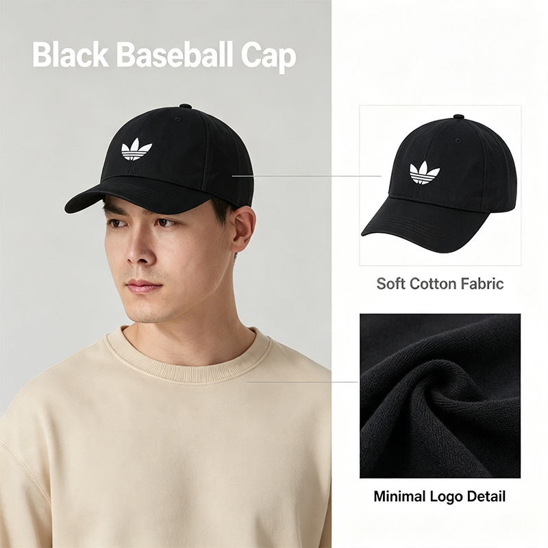Casquette de baseball noire Ad - Outdoor Sport Logo avis et prix